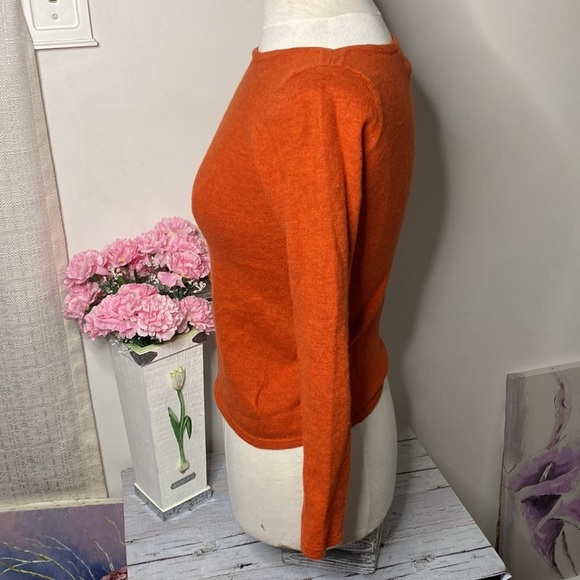 🌷Paul Costelloe🌷 Burnt Orange 100% Merino Wool Crop Sweater - Picture 6 of 11